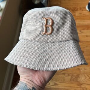 MLB Korea Boston Red Sox Bucket Hat Sun Cap Copper White Small Medium 57 cm S/M